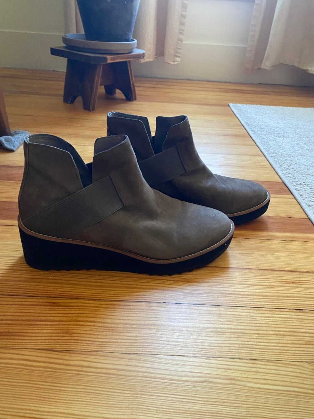 Eileen Fisher - Lark Leather Wedge Boot - 9.5 Women's